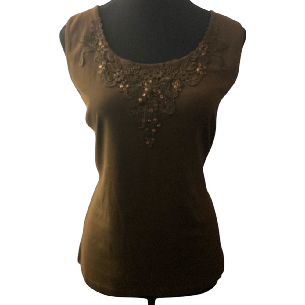 Emma & James Brown Sleeveless Top L EUC